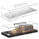 Maxbell 2xBakery Pastry Display Case Dessert Display Plate for Store Birthday Weddings White