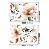 Maxbell 2x Lotus Wall Sticker Waterproof DIY Wall Decor for Kitchen Nursery Restroom
