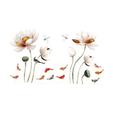 Maxbell 2x Lotus Wall Sticker Waterproof DIY Wall Decor for Kitchen Nursery Restroom