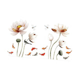 Maxbell 2x Lotus Wall Sticker Waterproof DIY Wall Decor for Kitchen Nursery Restroom