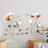 Maxbell 2x Lotus Wall Sticker Waterproof DIY Wall Decor for Kitchen Nursery Restroom