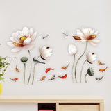 Maxbell 2x Lotus Wall Sticker Waterproof DIY Wall Decor for Kitchen Nursery Restroom