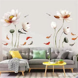 Maxbell 2x Lotus Wall Sticker Waterproof DIY Wall Decor for Kitchen Nursery Restroom