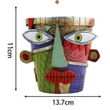 Maxbell Abstract Face Plant Pot Indoor Outdoor Cute Windowsill Resin Statue Ornament