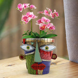 Maxbell Abstract Face Plant Pot Indoor Outdoor Cute Windowsill Resin Statue Ornament