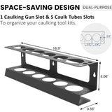 Maxbell Caulking Tool Holder Wall Mounted Sealant Organizer for Workspace Home Black