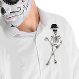 Maxbell Halloween Brooch Pin Halloween Pin Accessories for Women Men Skeleton Brooch Black hat