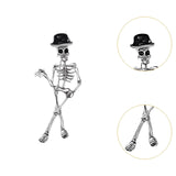 Maxbell Halloween Brooch Pin Halloween Pin Accessories for Women Men Skeleton Brooch Black hat