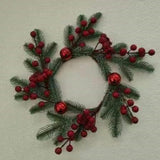 Maxbell 2x Small Christmas Candle Wreaths Xmas Christmas Wreaths for Winter