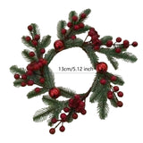 Maxbell 2x Small Christmas Candle Wreaths Xmas Christmas Wreaths for Winter