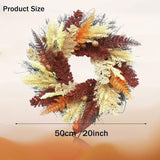 Maxbell Artificial Wheat Ears Wreath Autumn Wreath for Holiday Window Indoor Outdoor