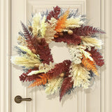 Maxbell Artificial Wheat Ears Wreath Autumn Wreath for Holiday Window Indoor Outdoor