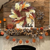 Maxbell Artificial Wheat Ears Wreath Autumn Wreath for Holiday Window Indoor Outdoor
