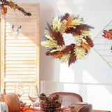 Maxbell Artificial Wheat Ears Wreath Autumn Wreath for Holiday Window Indoor Outdoor