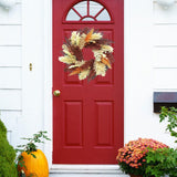 Maxbell Artificial Wheat Ears Wreath Autumn Wreath for Holiday Window Indoor Outdoor