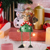 Maxbell Metal Christmas Tree Ornament Gift Cute Display for Indoor Farmhouse Outside Green Elk
