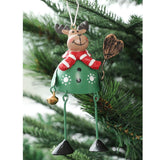 Maxbell Metal Christmas Tree Ornament Gift Cute Display for Indoor Farmhouse Outside Green Elk