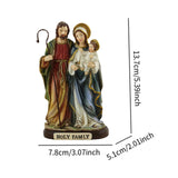 Maxbell Holy Family Figurine Catholic Resin Desktop Ornament for Mantel Desk Bedroom