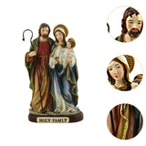 Maxbell Holy Family Figurine Catholic Resin Desktop Ornament for Mantel Desk Bedroom