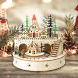 Maxbell Christmas Wooden Music Box Toy Christmas Ornament for Girl Women Living Room