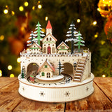 Maxbell Christmas Wooden Music Box Toy Christmas Ornament for Girl Women Living Room