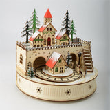 Maxbell Christmas Wooden Music Box Toy Christmas Ornament for Girl Women Living Room