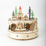 Maxbell Christmas Wooden Music Box Toy Christmas Ornament for Girl Women Living Room