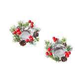 Maxbell Christmas Candle Rings Wear Resistant Candle Garlands for Party Home Wedding