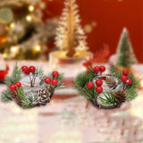 Maxbell Christmas Candle Rings Wear Resistant Candle Garlands for Party Home Wedding