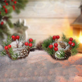 Maxbell Christmas Candle Rings Wear Resistant Candle Garlands for Party Home Wedding