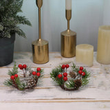 Maxbell Christmas Candle Rings Wear Resistant Candle Garlands for Party Home Wedding