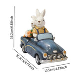 Maxbell Easter Bunnies Decoration Decorative Resin Figurine for Home Bedroom Balcony