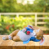 Sleeping Rabbit Statue Gift Animal Sculpture for Outdoor Indoor Desktop Lawn