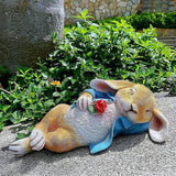 Sleeping Rabbit Statue Gift Animal Sculpture for Outdoor Indoor Desktop Lawn