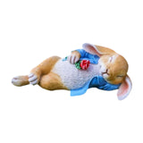 Sleeping Rabbit Statue Gift Animal Sculpture for Outdoor Indoor Desktop Lawn