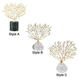 Artificial Coral Decor Statue Home Decoration Desk Bookshelf Metal Sculpture Style A