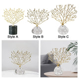 Artificial Coral Decor Statue Home Decoration Desk Bookshelf Metal Sculpture Style A