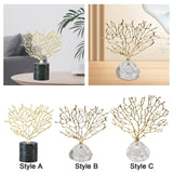 Artificial Coral Decor Statue Home Decoration Desk Bookshelf Metal Sculpture Style A