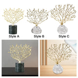 Artificial Coral Decor Statue Home Decoration Desk Bookshelf Metal Sculpture Style A