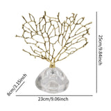 Artificial Coral Decor Statue Home Decoration Desk Bookshelf Metal Sculpture Style B