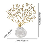 Artificial Coral Decor Statue Home Decoration Desk Bookshelf Metal Sculpture Style C