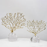 Artificial Coral Decor Statue Home Decoration Desk Bookshelf Metal Sculpture Style C