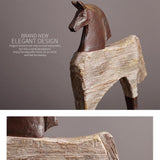 Maxbell Modern Horse Figurine Tabletop Ornament Handmade Craft for House Porch Decor