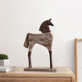 Maxbell Modern Horse Figurine Tabletop Ornament Handmade Craft for House Porch Decor