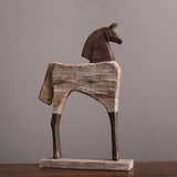 Maxbell Modern Horse Figurine Tabletop Ornament Handmade Craft for House Porch Decor