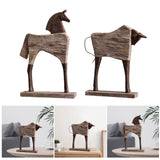 Maxbell Modern Horse Figurine Tabletop Ornament Handmade Craft for House Porch Decor