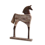 Maxbell Modern Horse Figurine Tabletop Ornament Handmade Craft for House Porch Decor