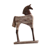 Maxbell Modern Horse Figurine Tabletop Ornament Handmade Craft for House Porch Decor