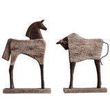 Maxbell Modern Horse Figurine Tabletop Ornament Handmade Craft for House Porch Decor