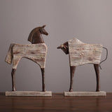 Maxbell Modern Horse Figurine Tabletop Ornament Handmade Craft for House Porch Decor